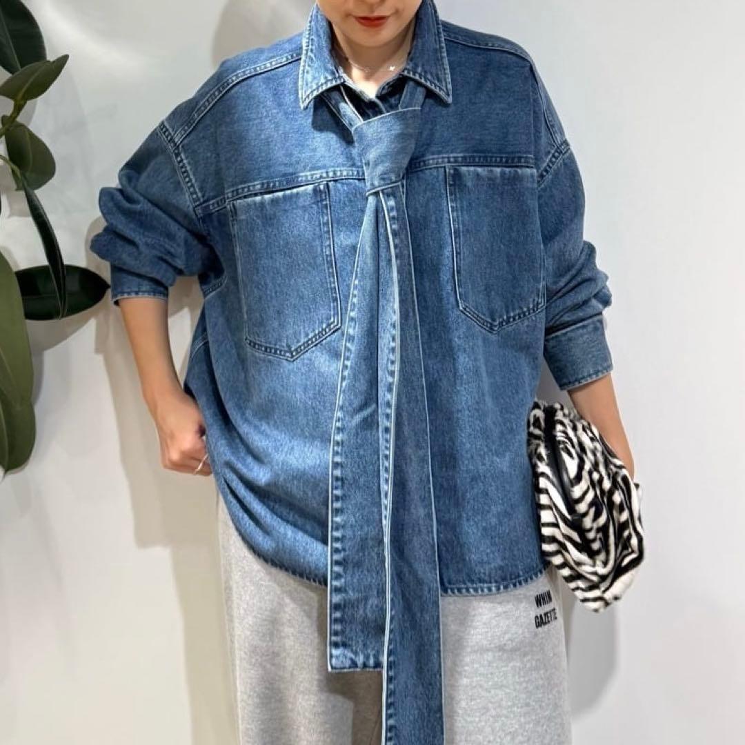 デニムボウタイシャツ Whim Gazette デニムシャツ