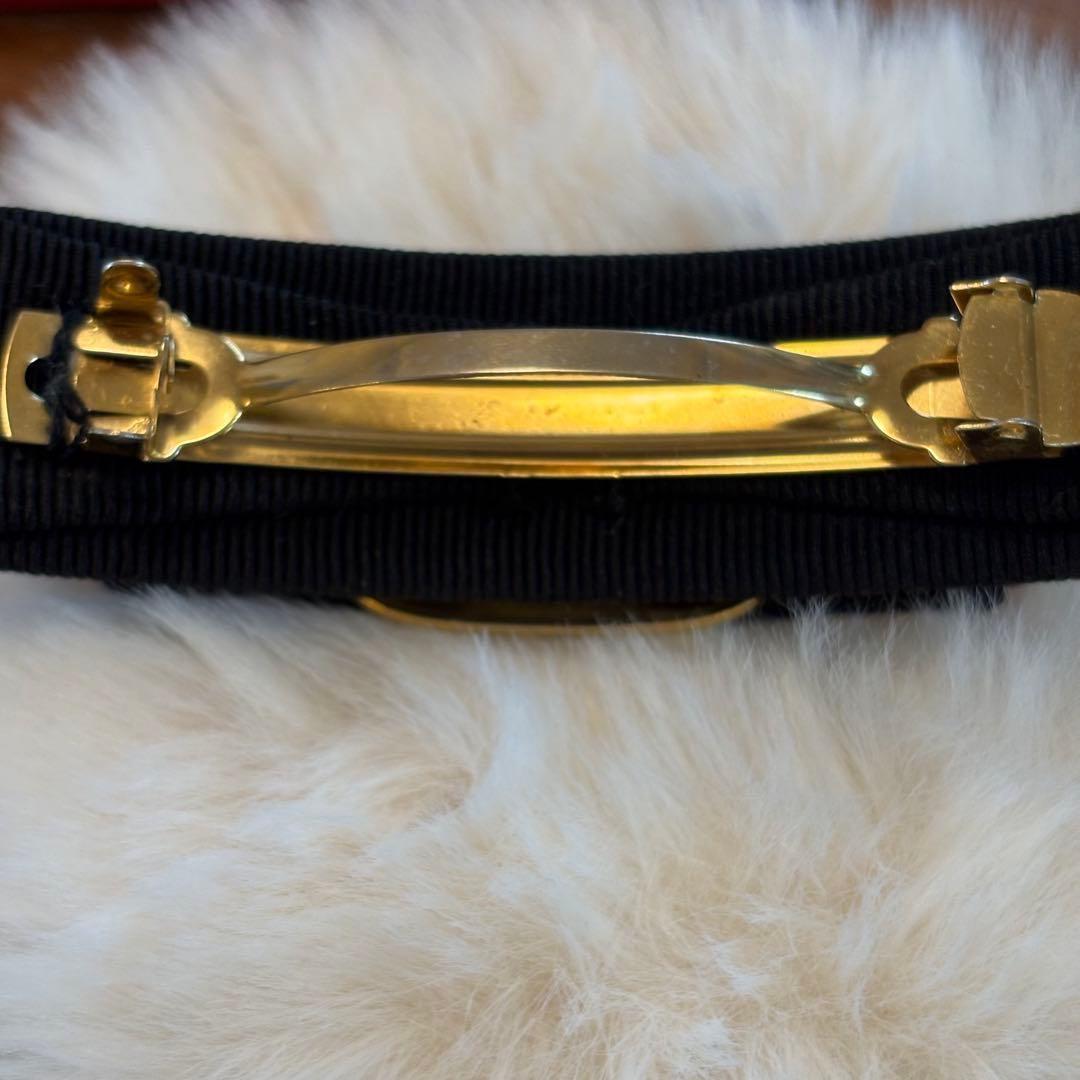 フェラガモ ヴァラリボン バレッタ ブラック　黒　 ゴールド金具 箱付き