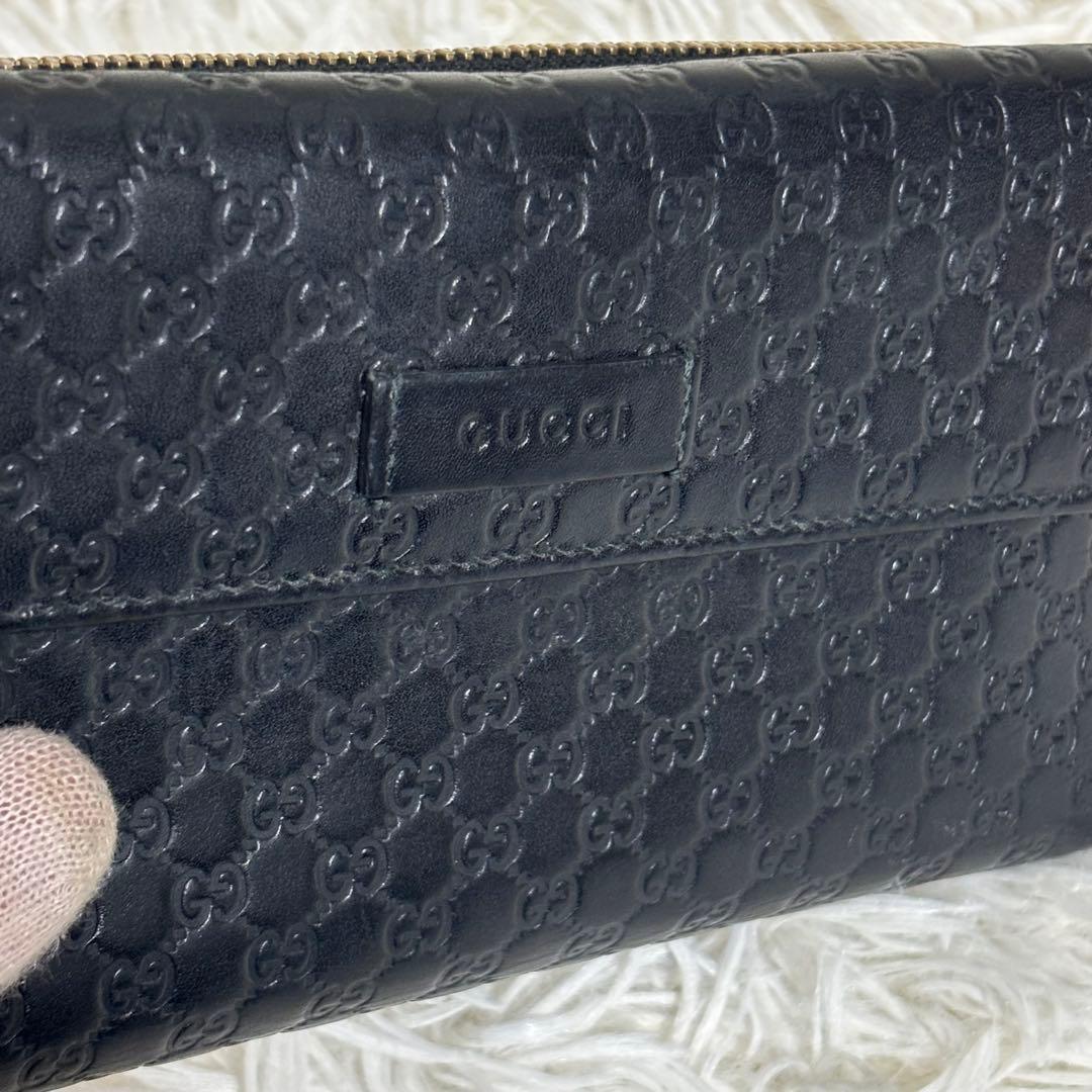 極美品✨グッチ　長財布　オーガナイザー　マイクロシマ　ラウンドファスナー