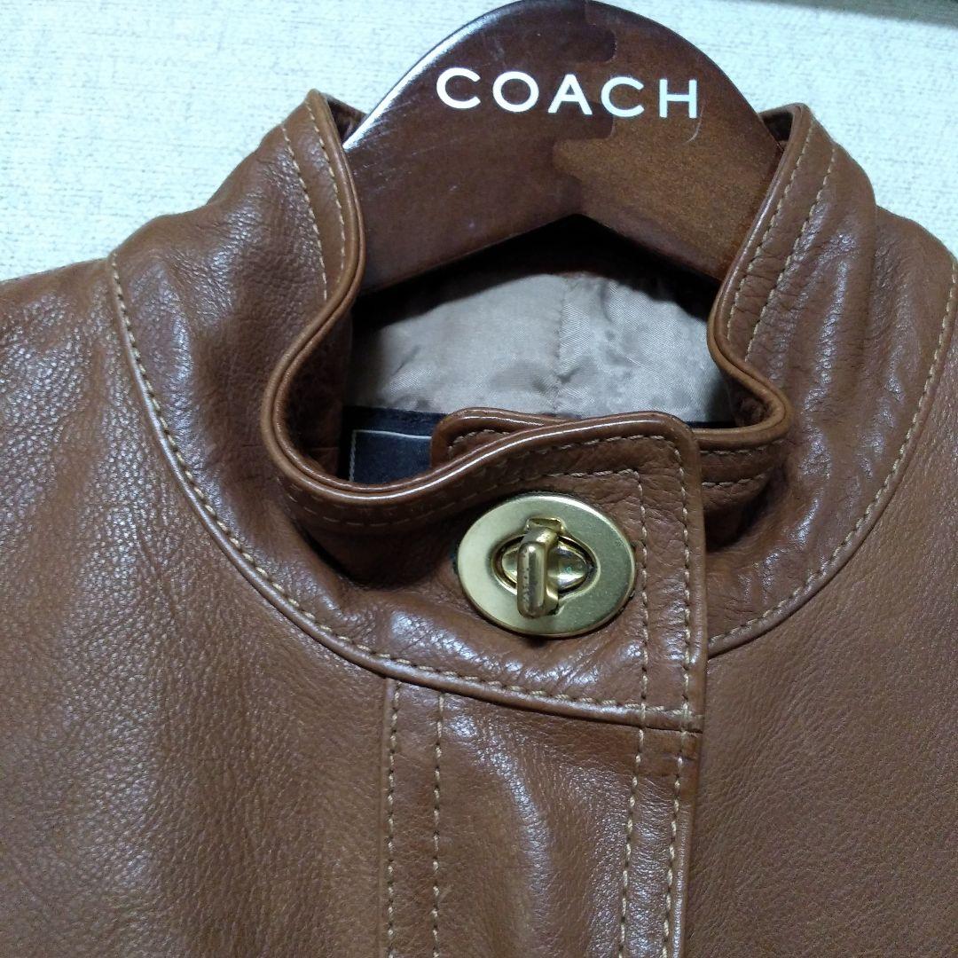 ★本日限定お値引き★COACH ブラウン シングルライダースジャケット