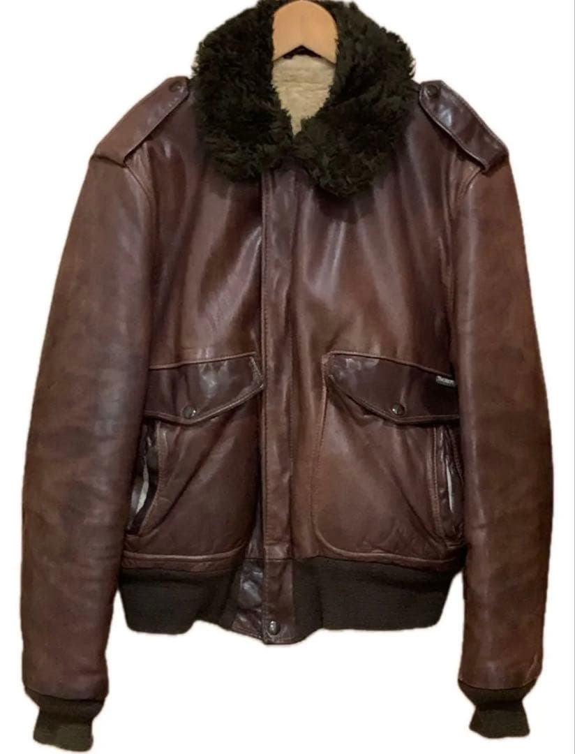 SCHOTT G-1 A-2 レザー ブラウン ボア 本革 ヴィンテージ 短丈