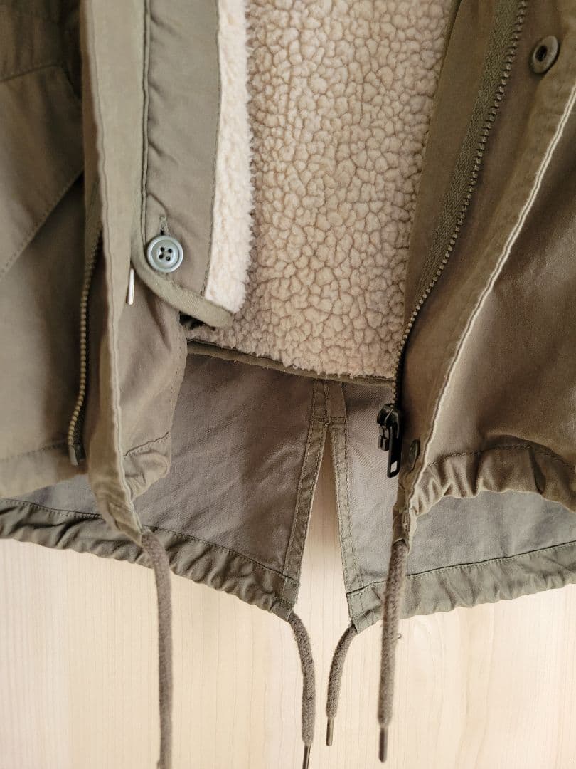 JOURNAL STANDARD ファー付きボアライニングジャケット カーキ　M