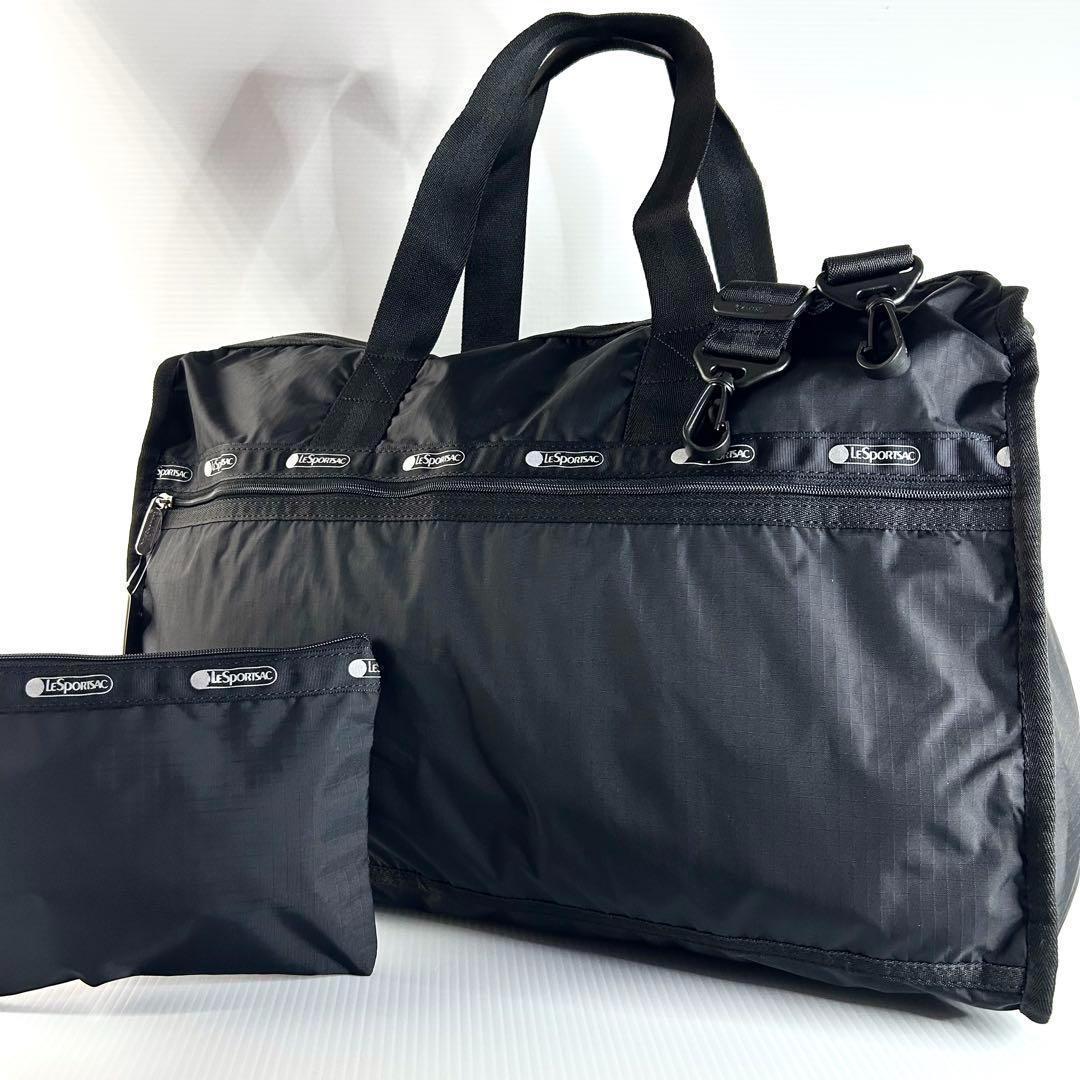 新品☆レスポートサック ボストンバッグ ショルダー ブラック シンプル 無地