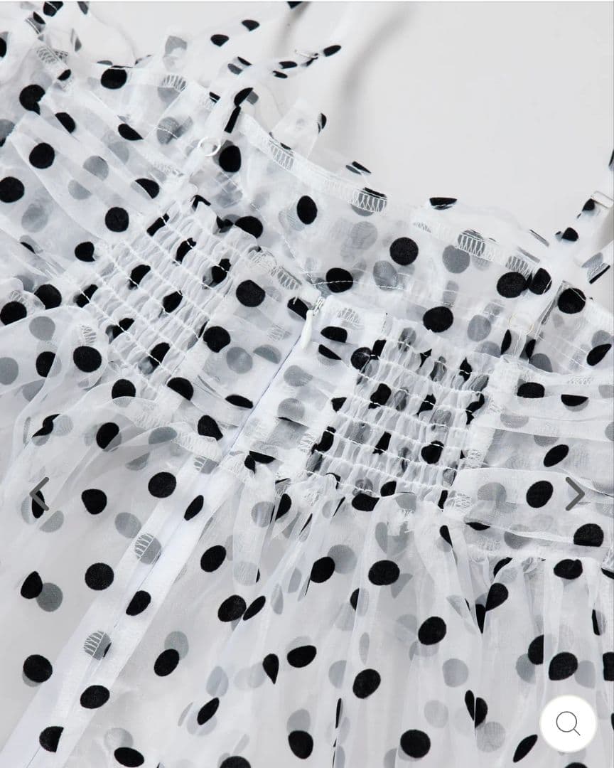 poppy フリル付き水玉模様チュニック