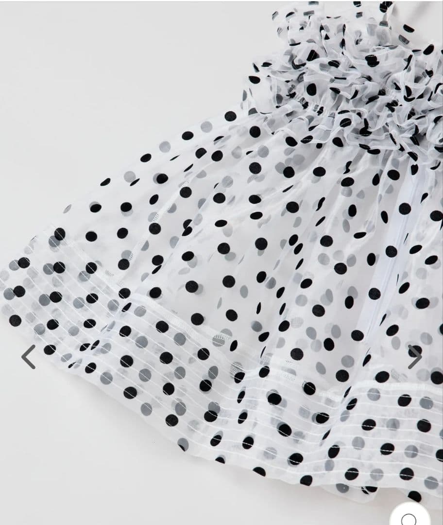 poppy フリル付き水玉模様チュニック