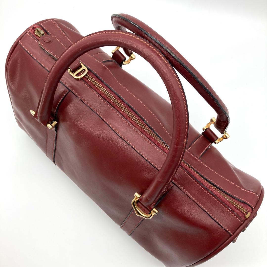 カルティエ ミニボストンバッグ マストライン ハンドバッグ ボルドー 自立