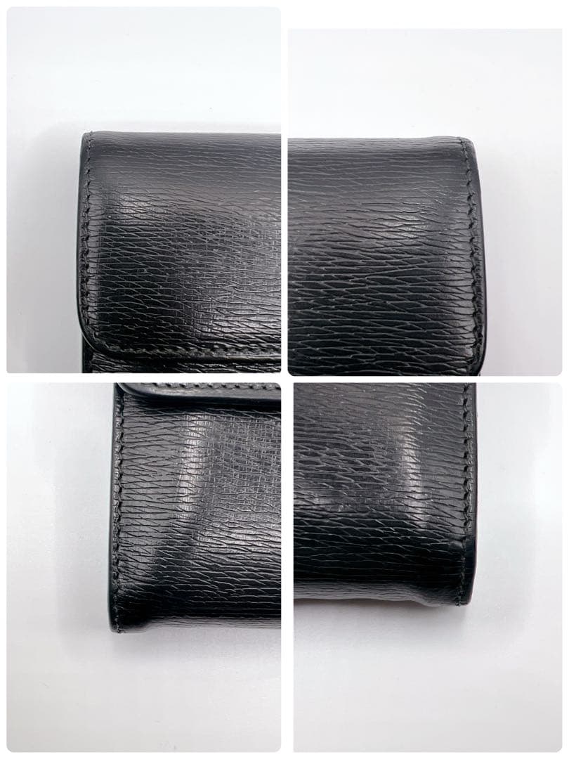 GUCCI インターロッキングG レザー 長財布 ブラック 正規品　シボ革