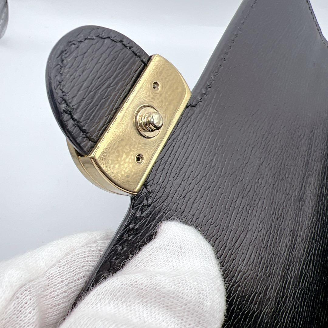 GUCCI インターロッキングG レザー 長財布 ブラック 正規品　シボ革