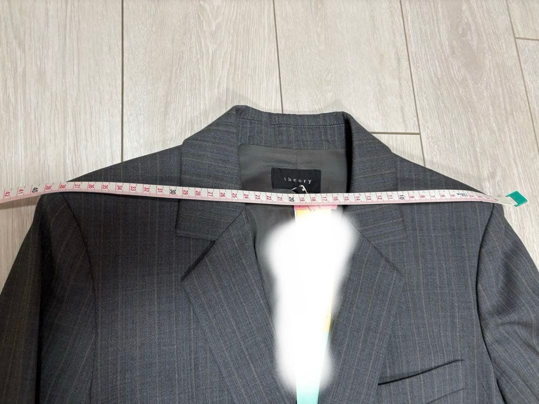 値下げ_theory _スーツ_グレー×水色ストライプ