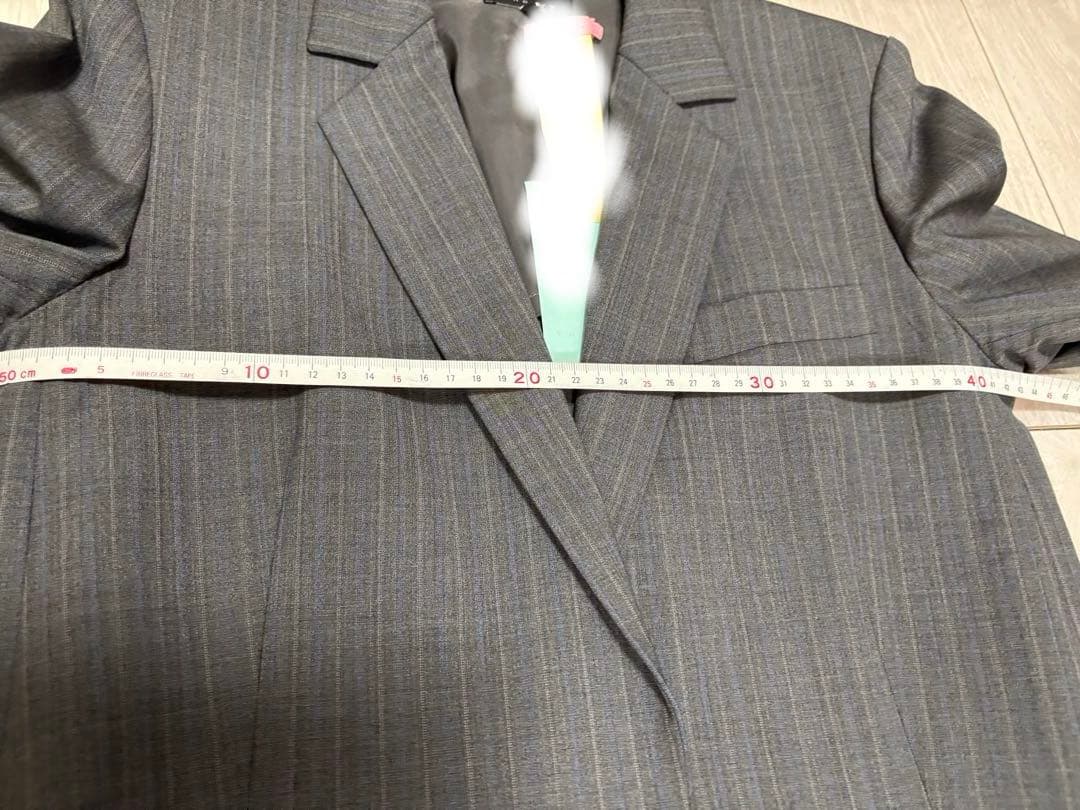 値下げ_theory _スーツ_グレー×水色ストライプ