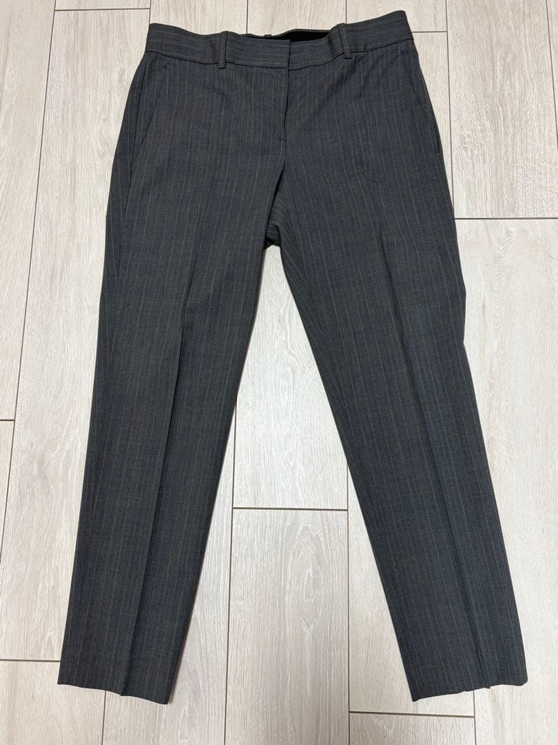 値下げ_theory _スーツ_グレー×水色ストライプ