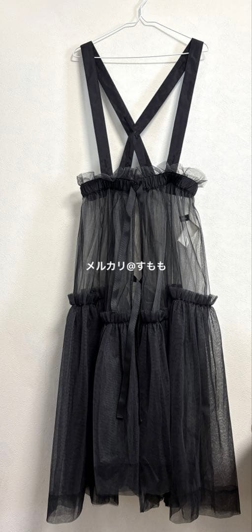 着脱&長さ調節◎ サスペンダーチュールスカート 黒色 バレエコア 人気完売品