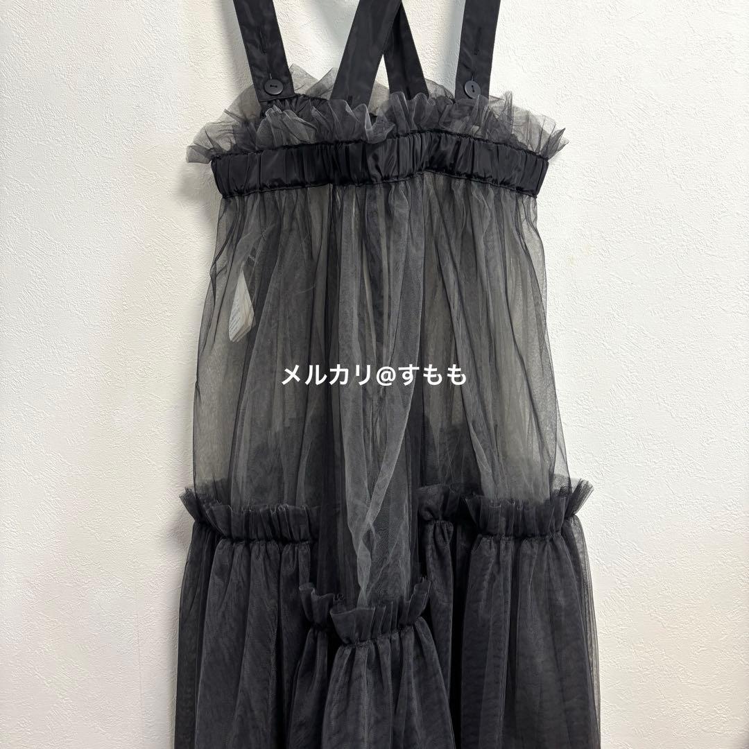 着脱&長さ調節◎ サスペンダーチュールスカート 黒色 バレエコア 人気完売品