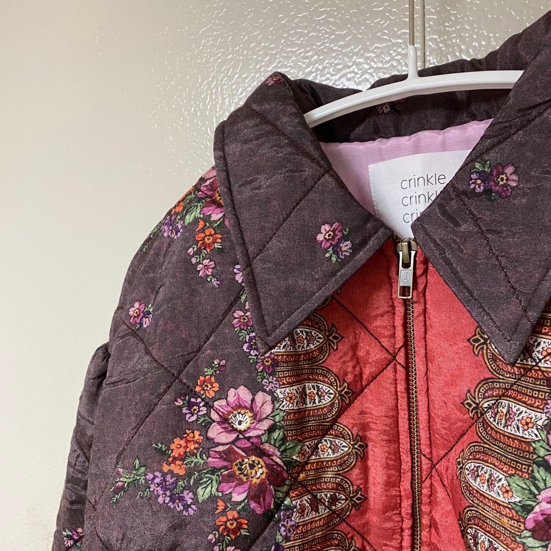 新品 crinkle crinkle crinkle パターンキルトブルゾン