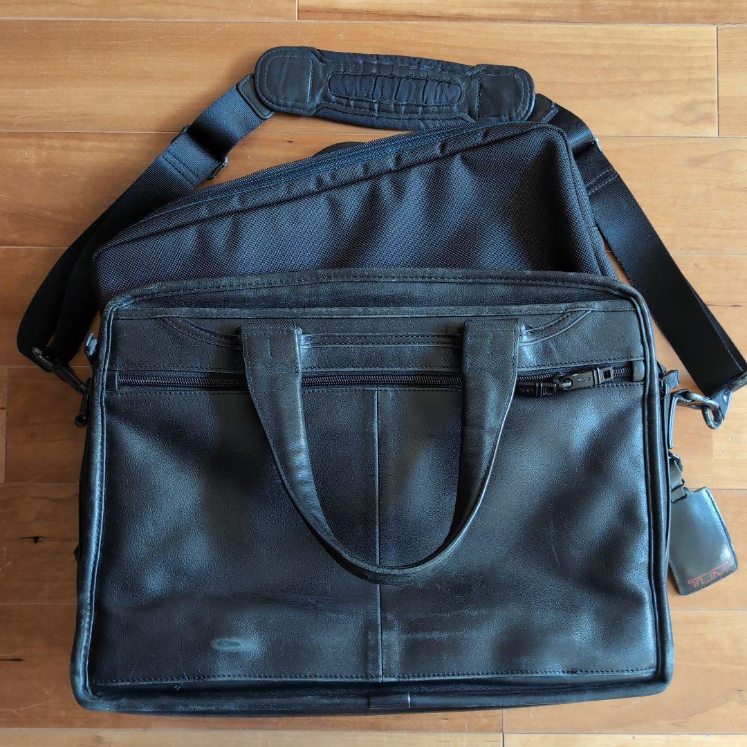 TUMI エクスパンダブルオーガナイザーラップトップブリーフ　オールレザー黒
