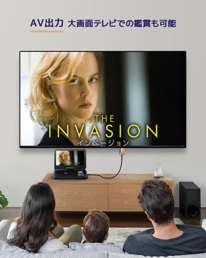 10.1インチポータブルDVDプレイヤー　DVD再生　CPRM　卓上用