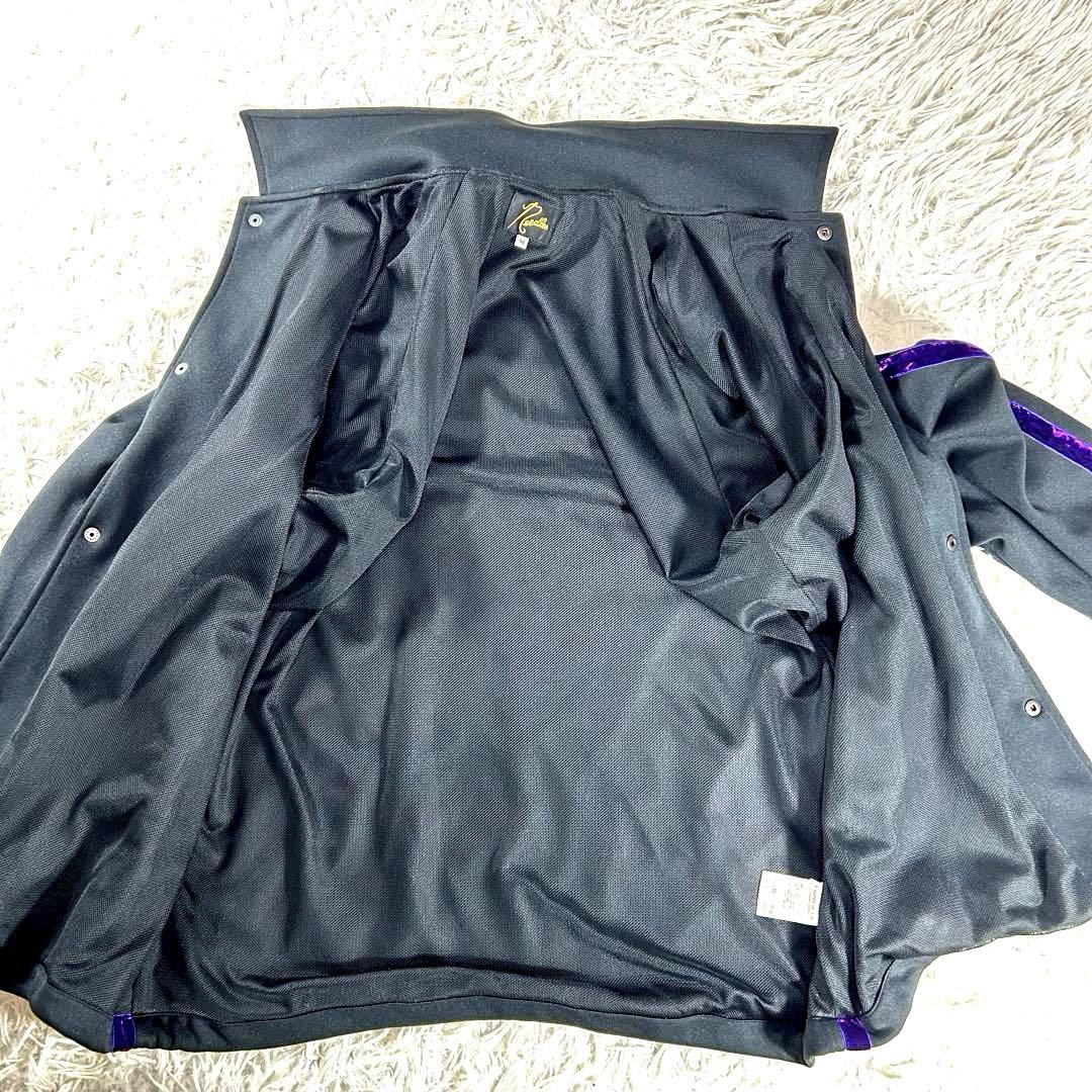 ニードルス✨コーチジャケット　サイドラインベロア　黒　紫　M