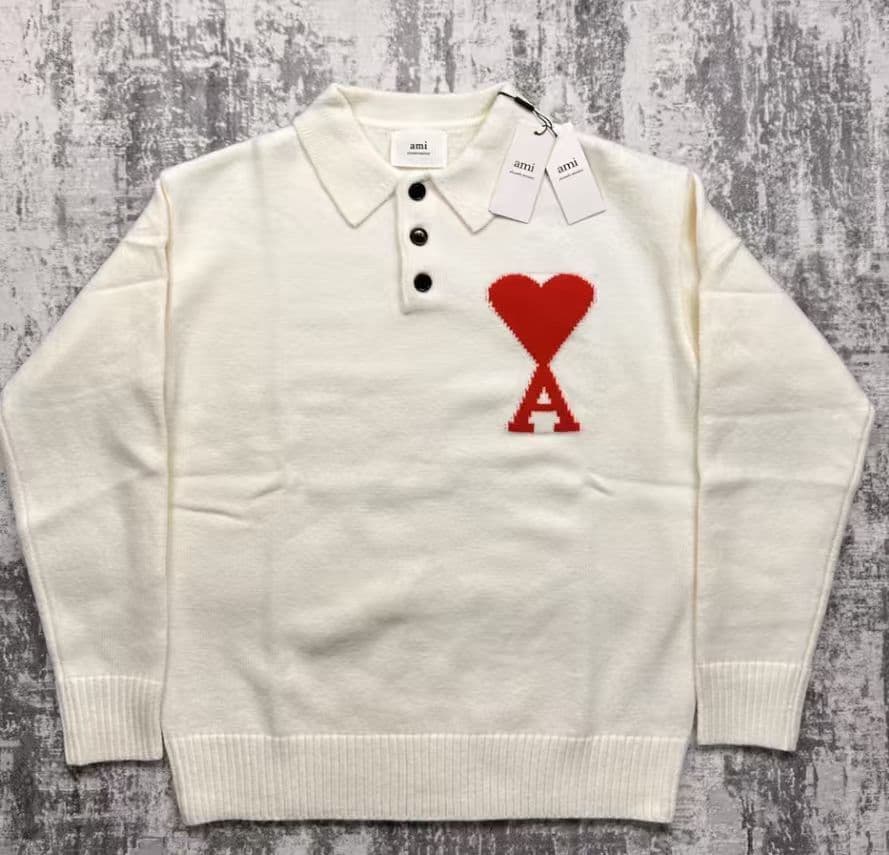 AMI PARIS ハート刺繍 ポロネックセーター M