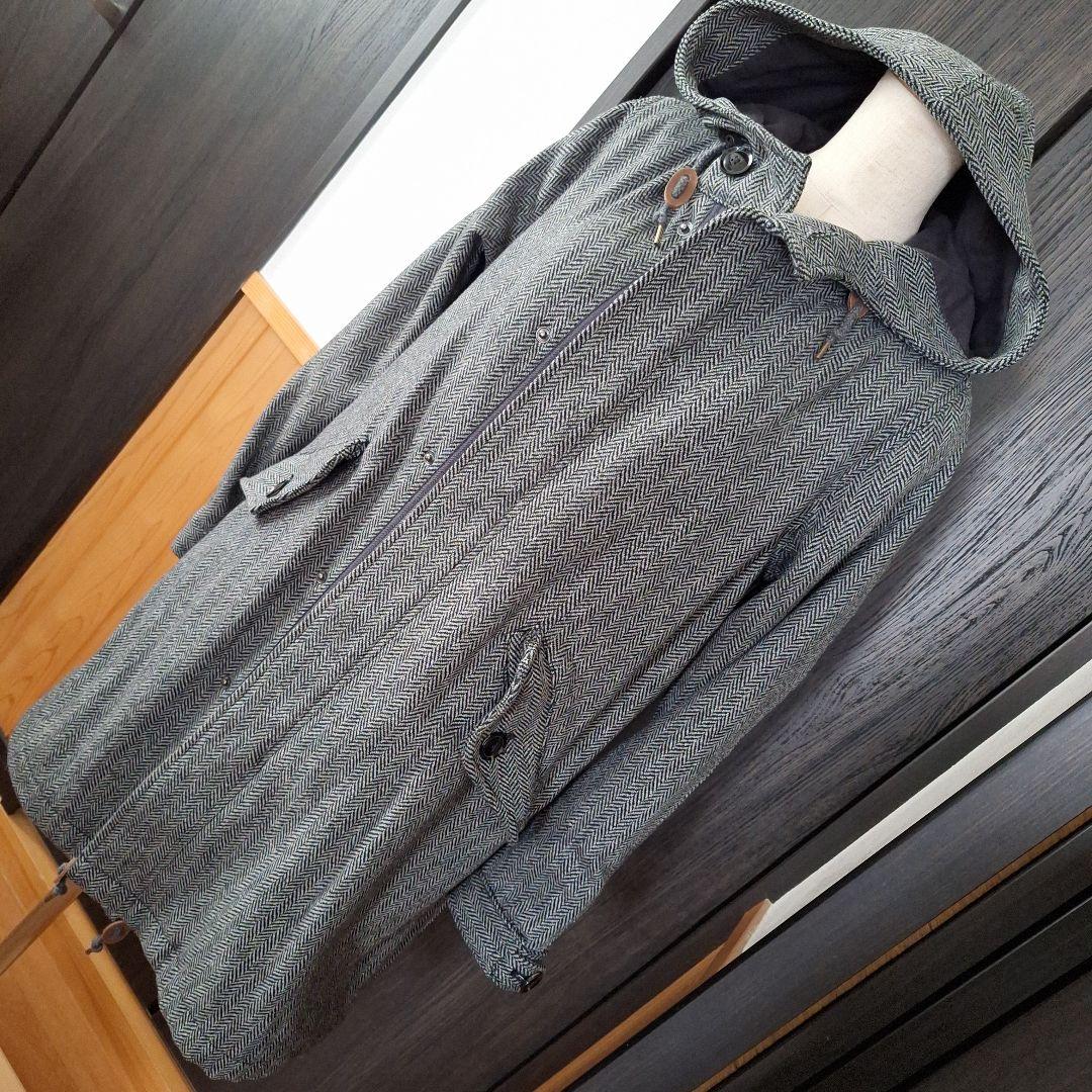 ジョンブル　Johnbull　ヘリンボーンモッズコート　S　ブラック×グレー