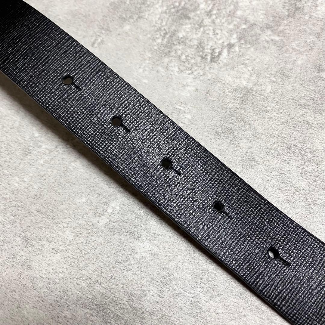 【新品未使用】　エンポリオアルマーニ　ベルト　イーグルバックル　レザー　ブラック