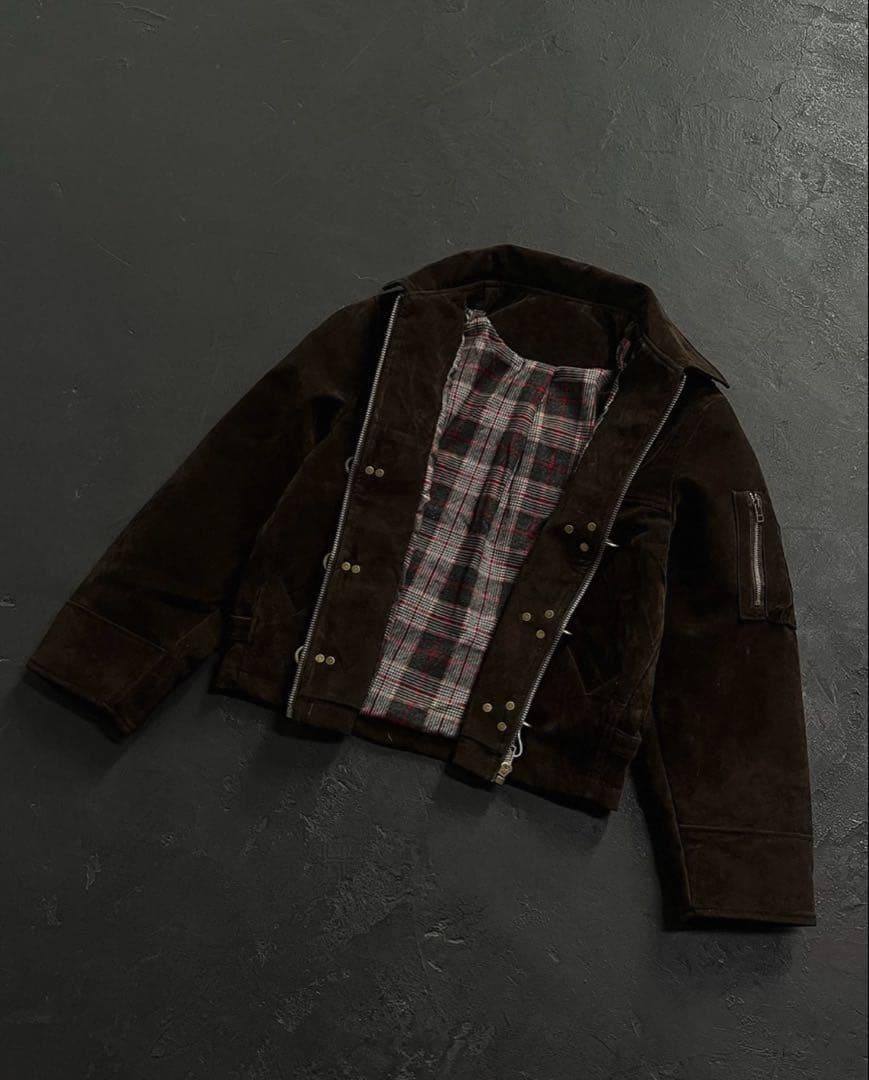 ジャケット・アウター Vintage Suede Patchwork Bomber Jacket