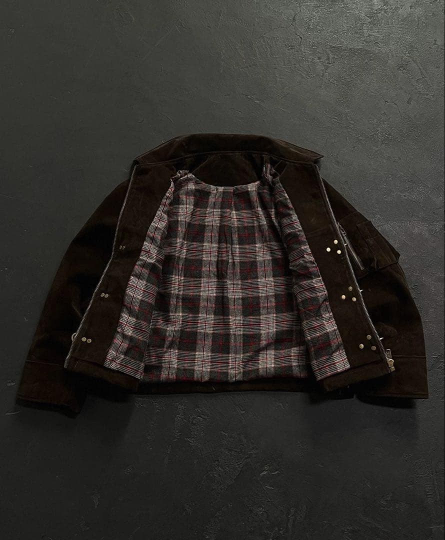 ジャケット・アウター Vintage Suede Patchwork Bomber Jacket