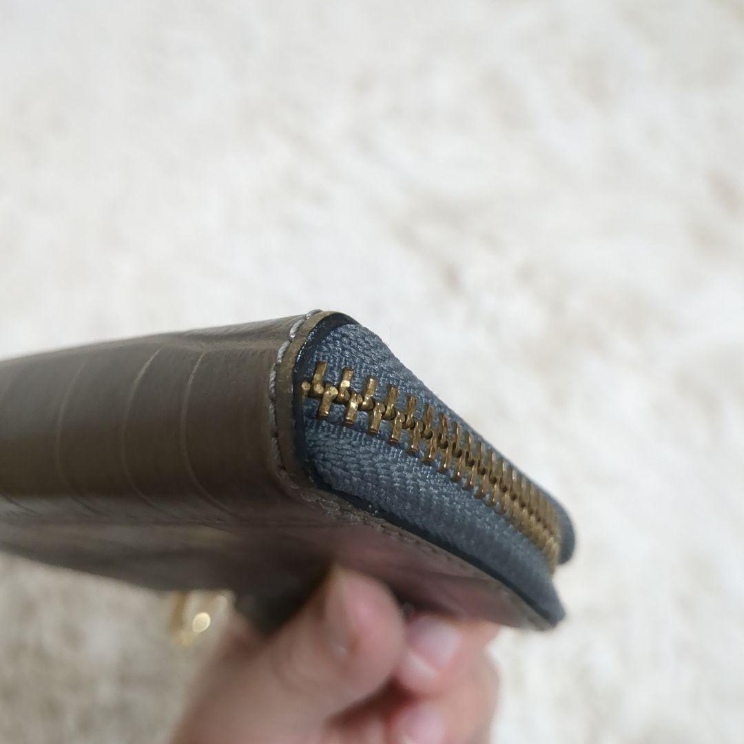 【美品】Felisiケース1074ミニ財布レザークロコダイル型押し小銭入れ