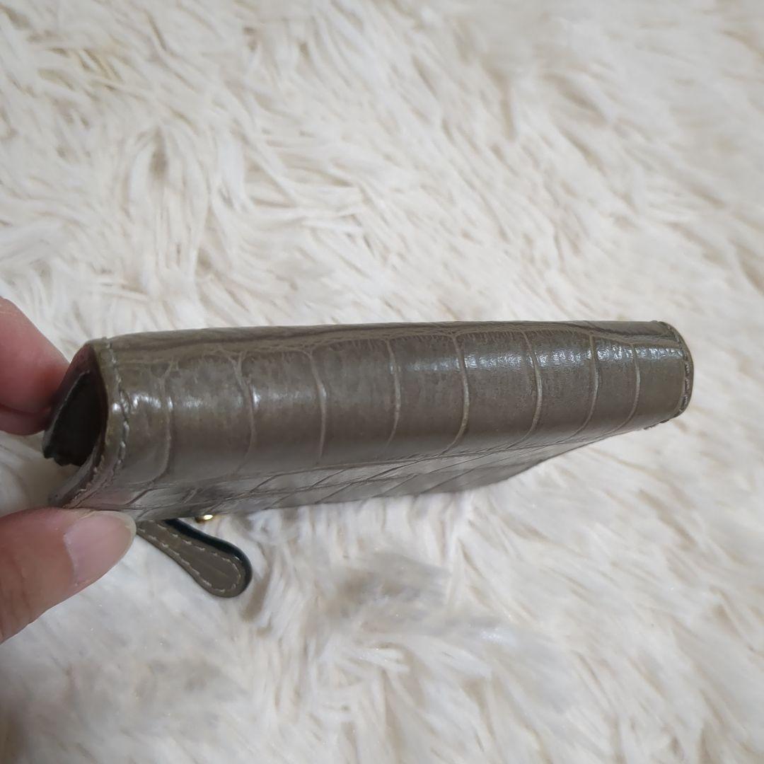 【美品】Felisiケース1074ミニ財布レザークロコダイル型押し小銭入れ