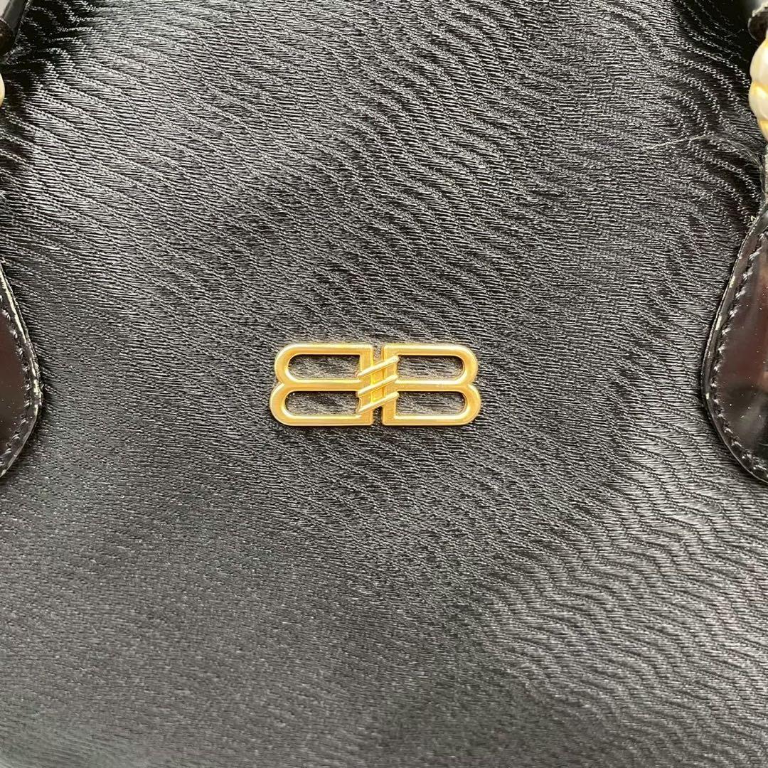 良品　ヴィンテージ バレンシアガ　ナイロンボストンバッグ　ブラック BBロゴ