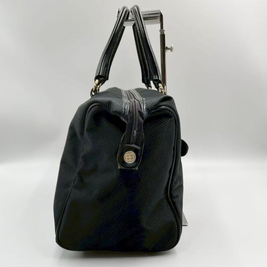 良品　ヴィンテージ バレンシアガ　ナイロンボストンバッグ　ブラック BBロゴ