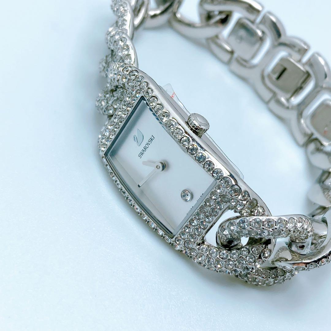 565 スワロフスキー　カクテルウォッチ　シルバー　現行　腕時計