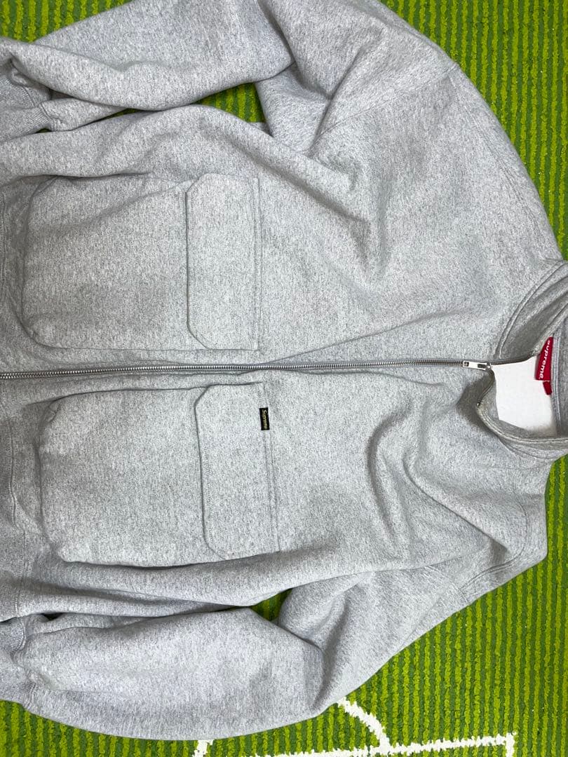 Supreme グレー ジップアップ スウェットブルゾン