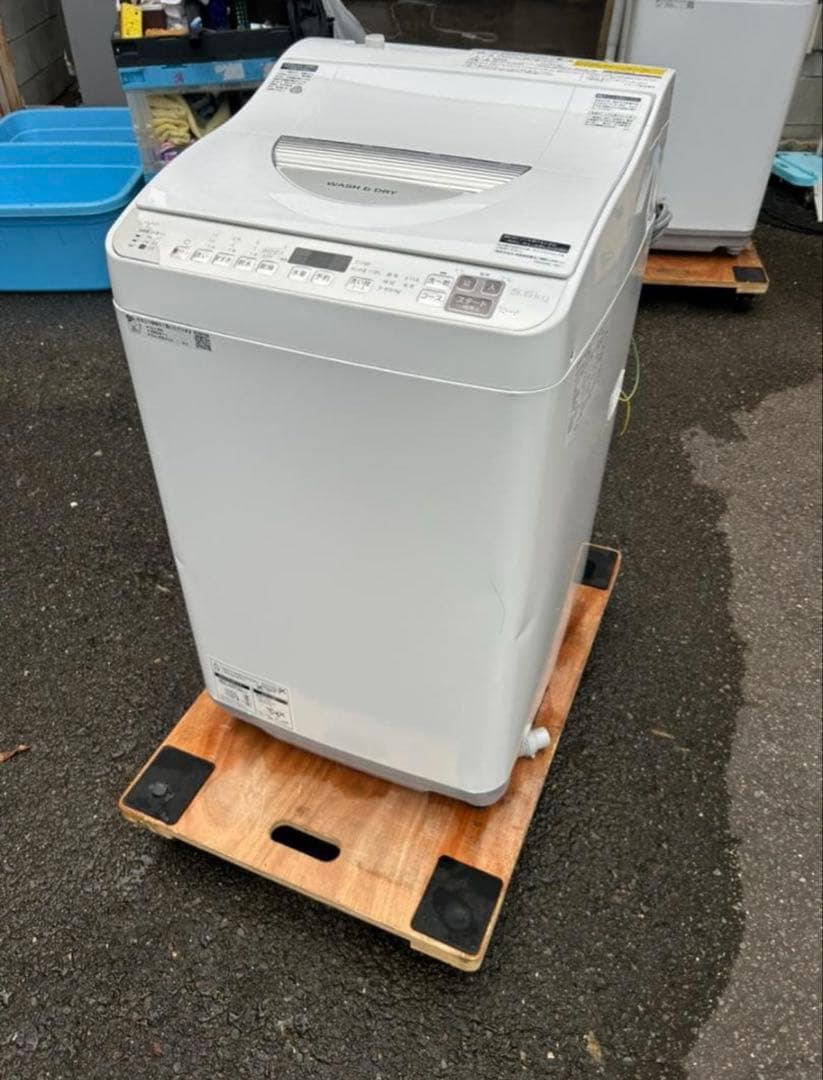 送料無料 シャープ 5.5kg 2022年製 洗濯乾燥機 ES-TX5F 単身
