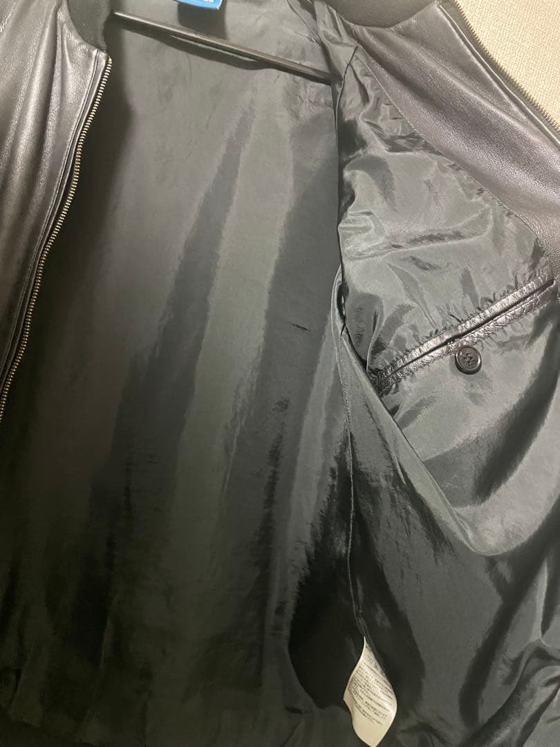 3*i様 adidas 羊革　レザートラックジャケット ブラック 本革