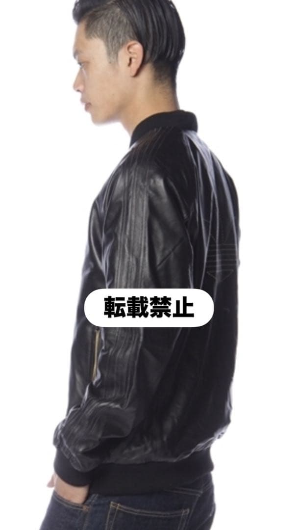 3*i様 adidas 羊革　レザートラックジャケット ブラック 本革