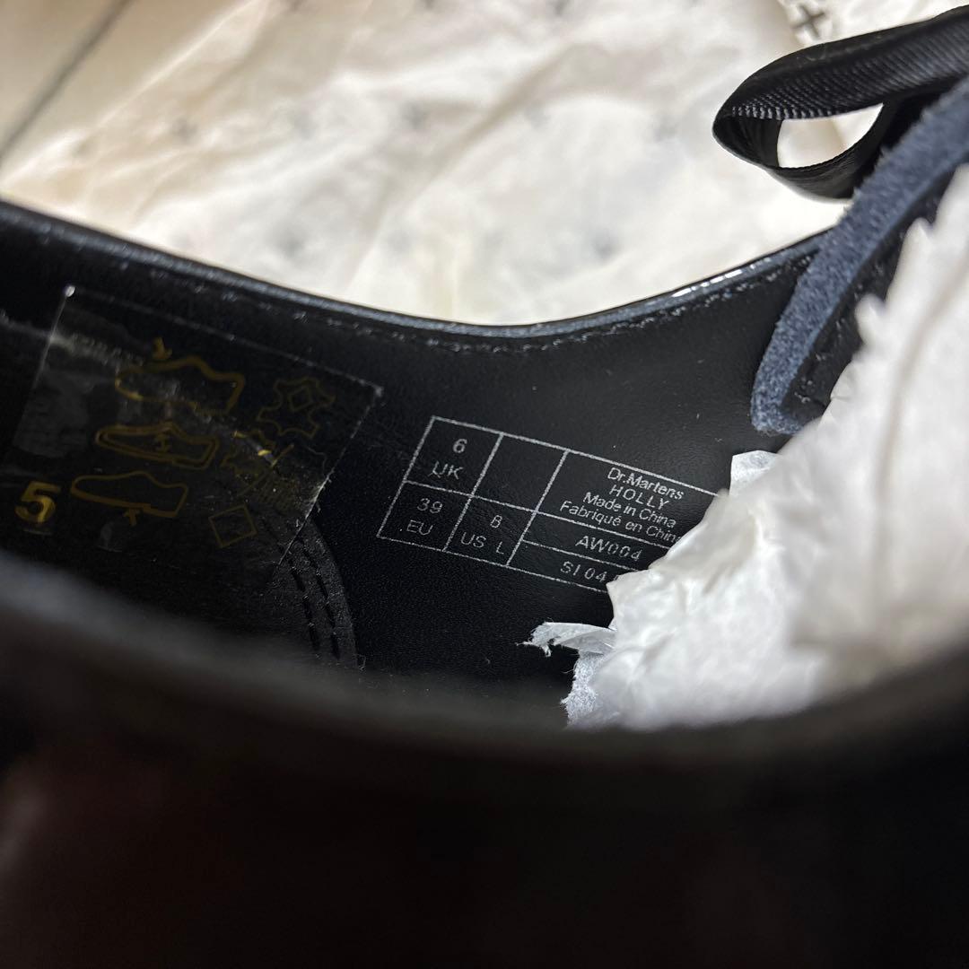 【ドクターマーチン】厚底ブラックシューズ リボン付き