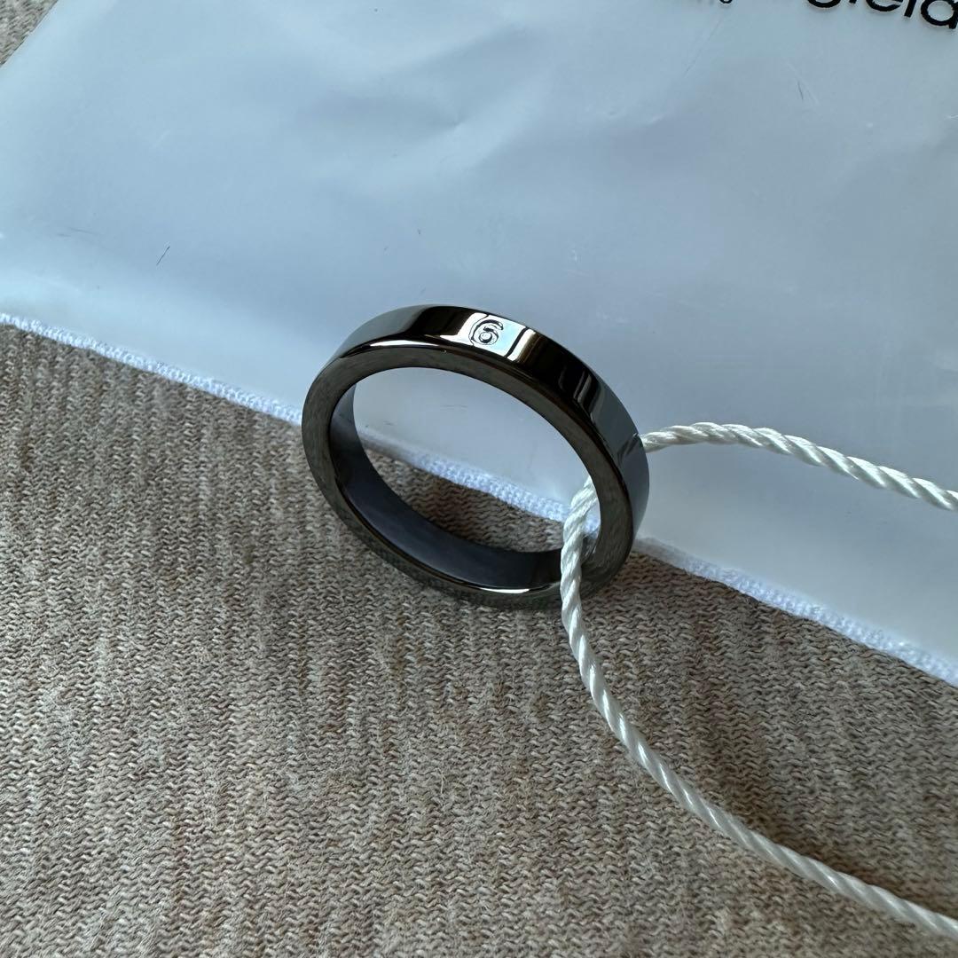 5新品 メゾン マルジェラ MM6 ナンバリング ロゴ リング ダークシルバー