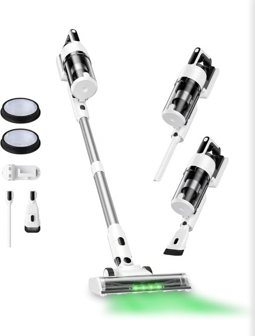 掃除機 コードレス 2025爆進化！58kPaグリーンLED搭載55分連続稼働