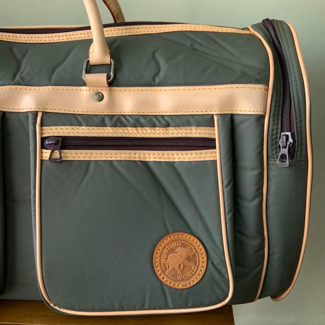 フランス製HUNTING WORLD 大型ボストンバッグ バチュークロス 美品