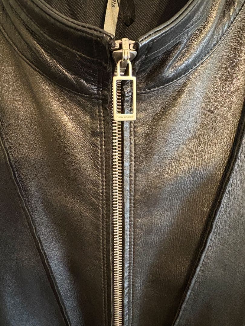 美品 Dior homme ラムレザー ライダースジャケット 46 ブラック M