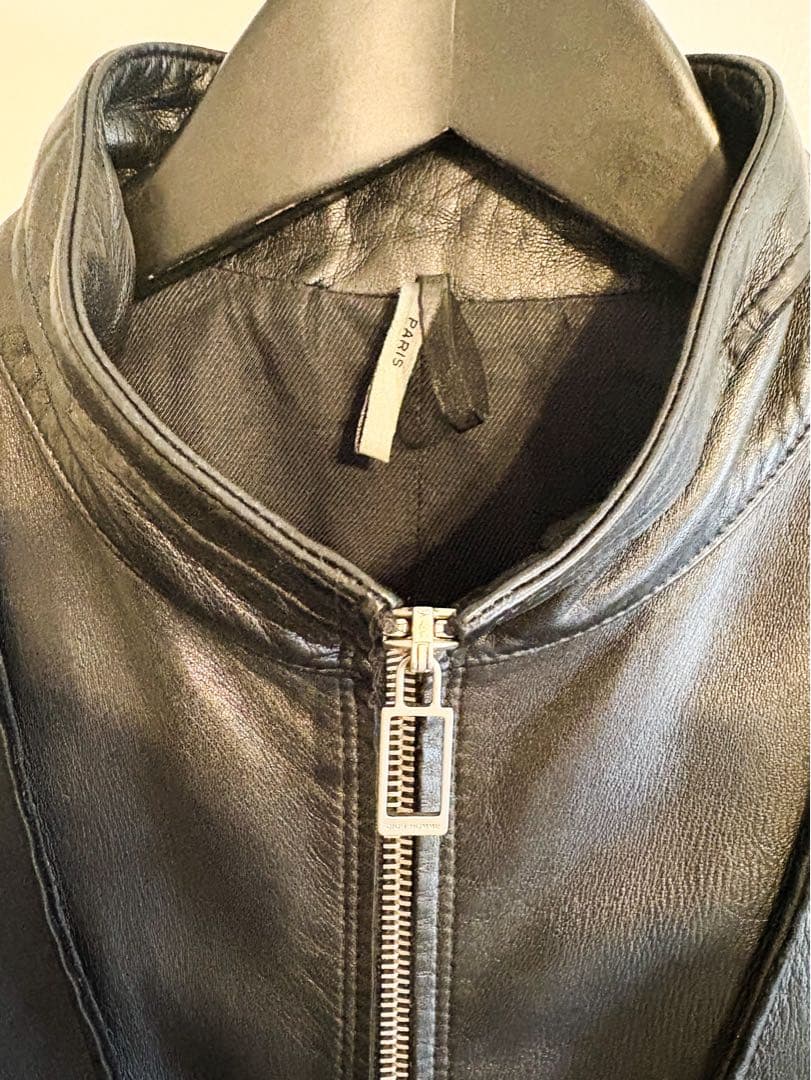 美品 Dior homme ラムレザー ライダースジャケット 46 ブラック M