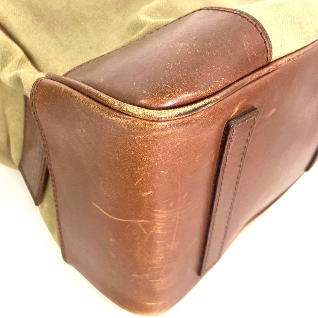 。ラルフローレン キャンバストートバッグ　大きめビジネス・旅行　レザータグ