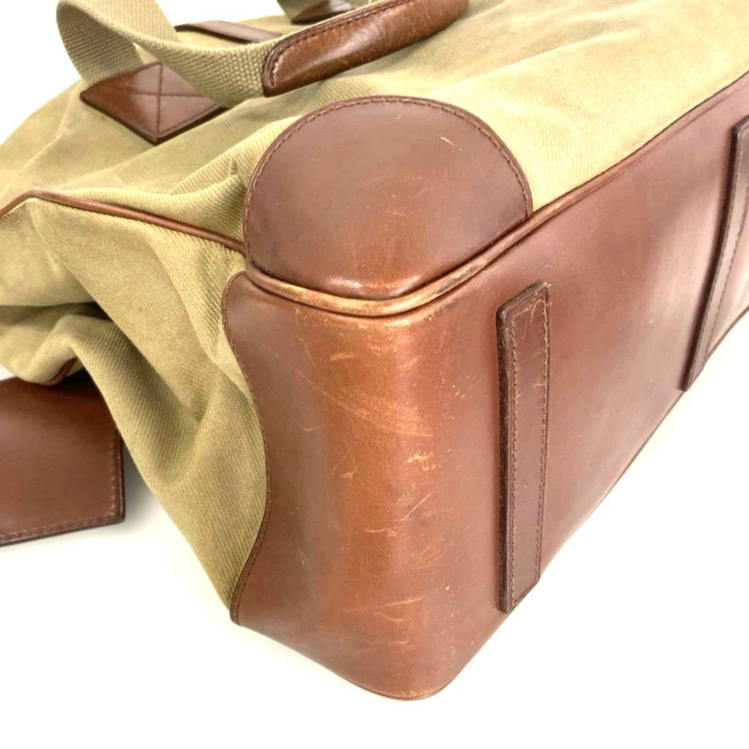 。ラルフローレン キャンバストートバッグ　大きめビジネス・旅行　レザータグ