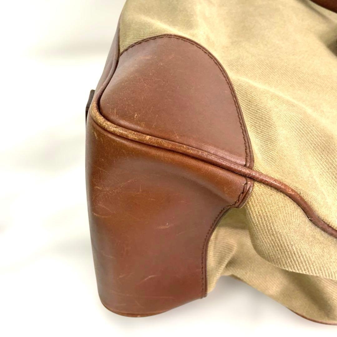 。ラルフローレン キャンバストートバッグ　大きめビジネス・旅行　レザータグ