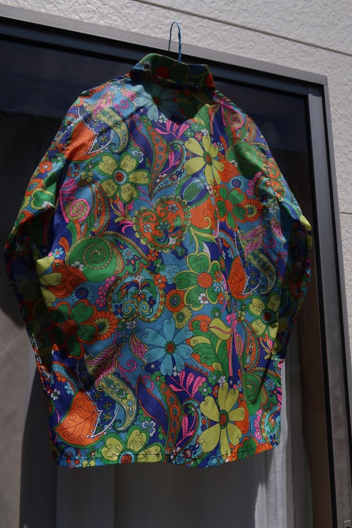 70's SKYR 総柄ナイロンシャツ