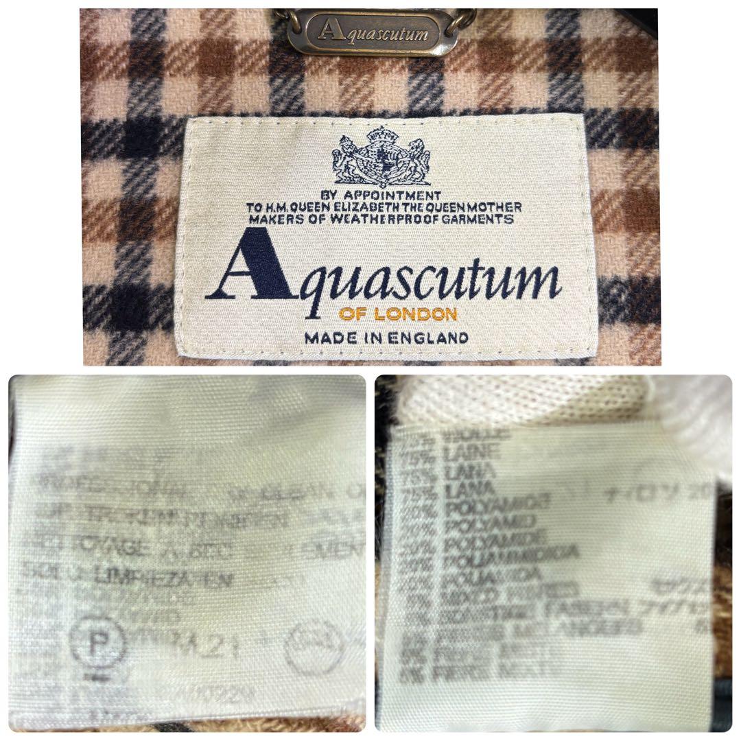 アクアスキュータム　ロンドン　ハウスチェック　イギリス製　ダッフルコート