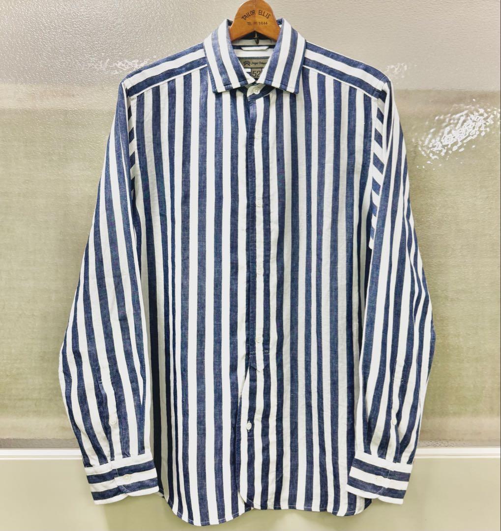 【美品】Nigel Cabourn ブリティッシュオフィサーズシャツ-リネン52