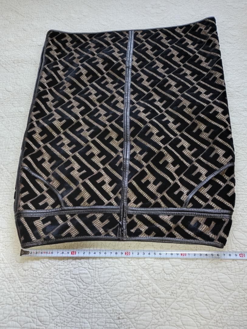 FENDI フェンディ スカート 42サイズ ブラック レザーウエスト