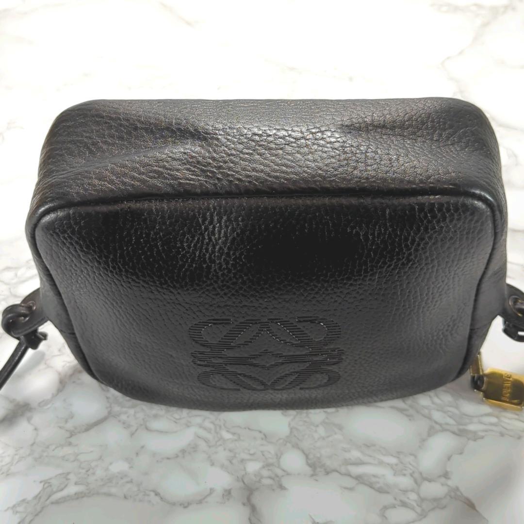 [美品]　LOEWE ロエベ アナグラム ショルダーバッグポシェット ブラック
