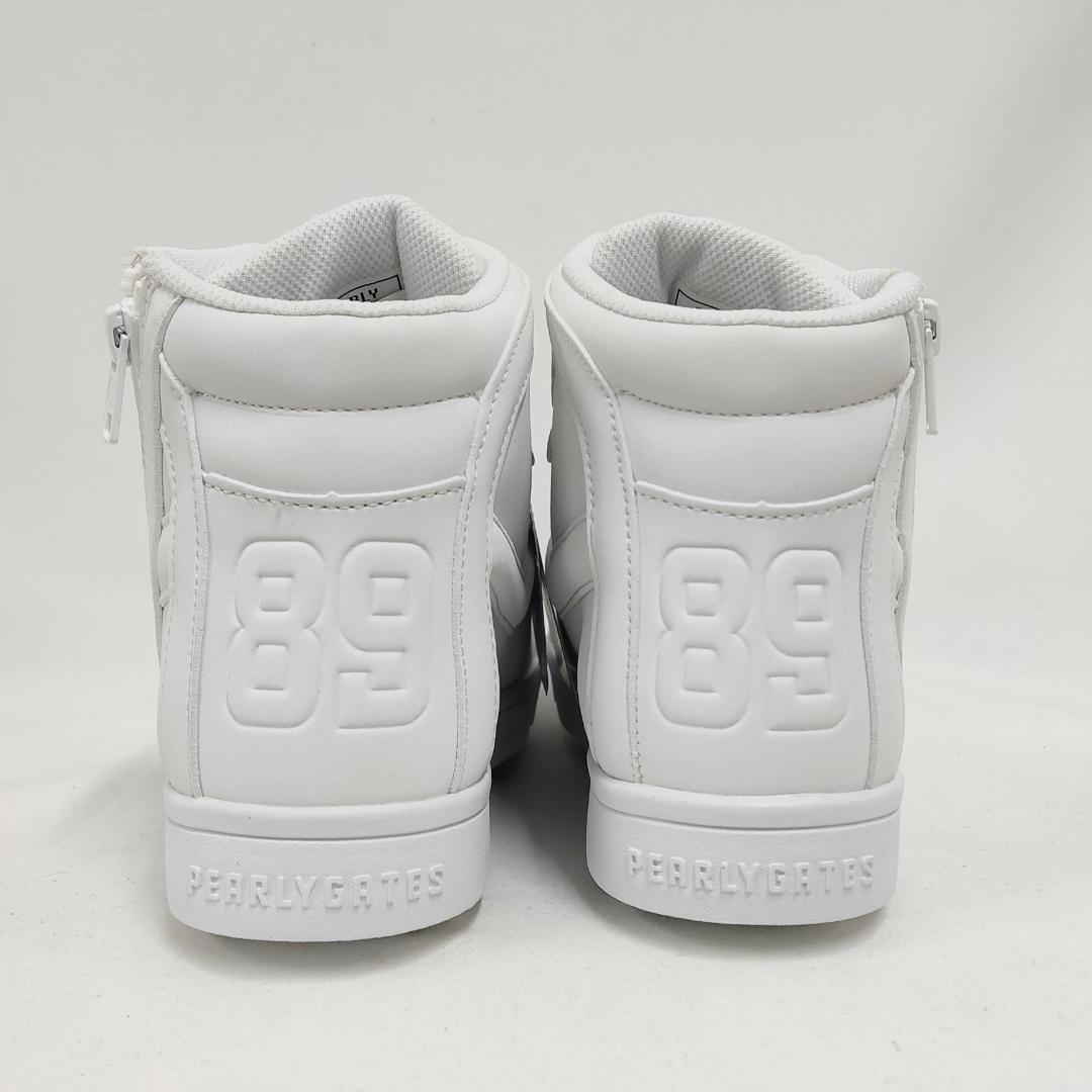 ○★新品 未使用 パーリーゲイツ ミドルカット ゴルフシューズ ホワイト23.5